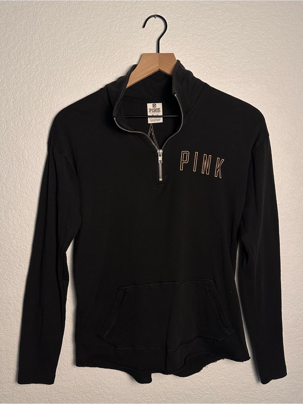 Woman’s Victoria Secret PINK Black Sequin SAINTS Long Sleeve Top - Picture 5 of 11